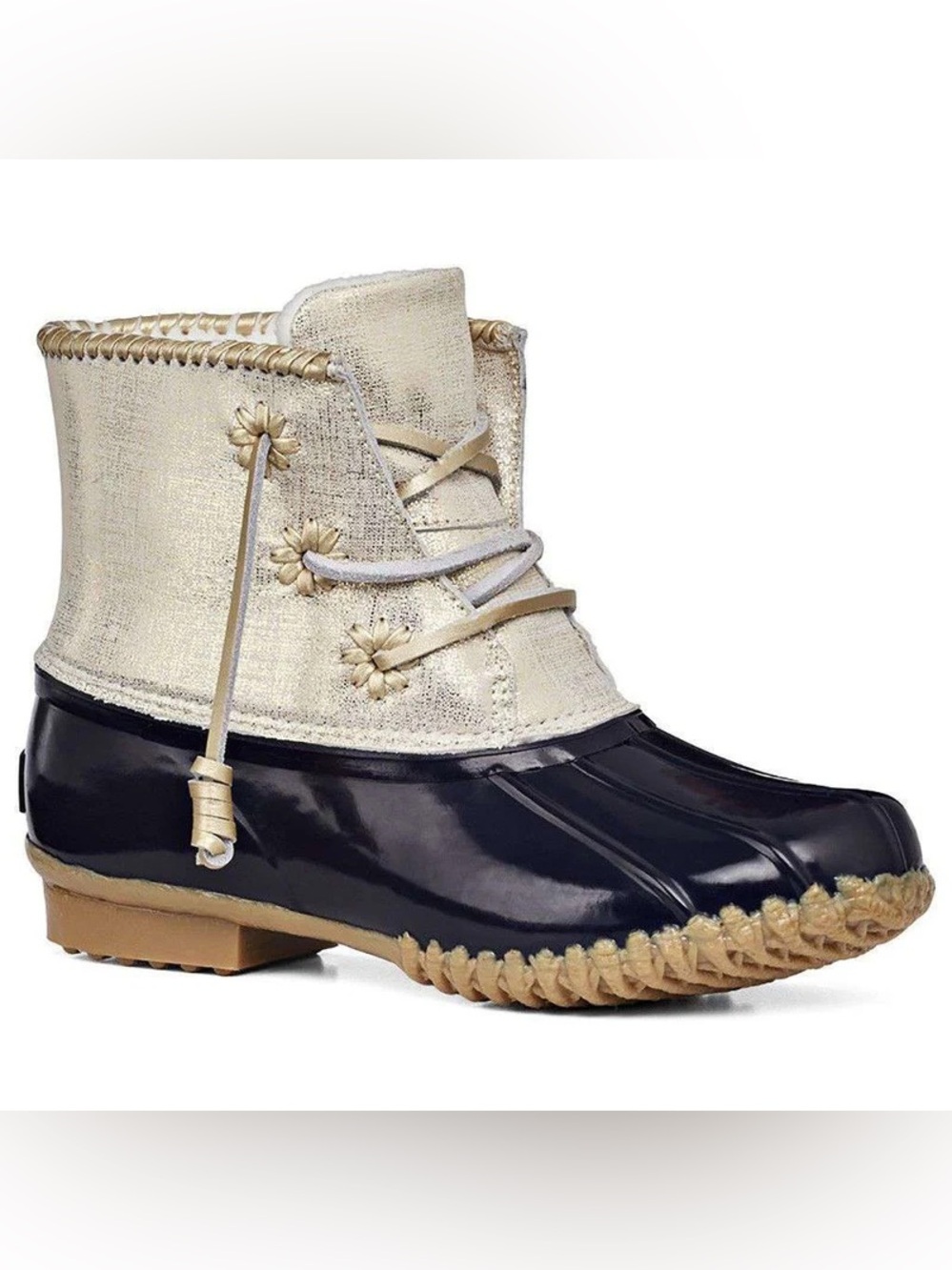 Jack Rogers Preppy Coquette Duck Bean Boot Winter Waterproof Fleece Snow Boot